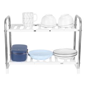 2 Tier Under Sink Organizer Retractable Kitchenware Rack Holders Space Saving Storage Shelf 55LBS Max Load